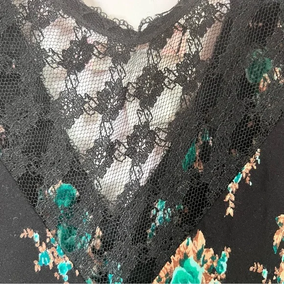Band of Gypsies Dress SZ M BLK/Teal Lace 90s/Y2K Boho Fairy Whimsygoth Coquette - Picture 10 of 10